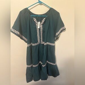 Madewell Teal Dress with Pink Accents